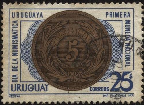 Primera moneda nacional. Día de la numismática Uruguaya.