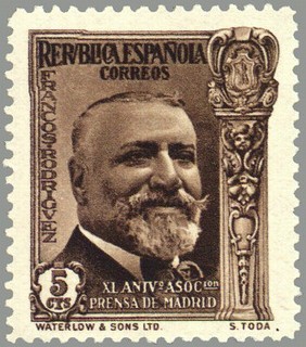 ESPAÑA 1935 697 Sello Nuevo XL Aniversario Asociación de la Prensa José Francisco Rodriguez