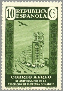 ESPAÑA 1936 714 Sello Nuevo XL Aniversario Asociación de la Prensa Palacio de la Prensa