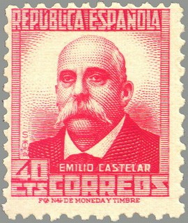 ESPAÑA 1936 736 Sello Nuevo Personajes Emilo Castelar (1832-1899)