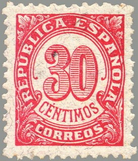 ESPAÑA 1938 750 Sello Nuevo Serie Cifras 30c