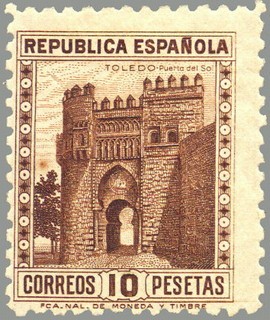ESPAÑA 1938 772 Sello Nuevo Monumentos Puerta del Sol Toledo