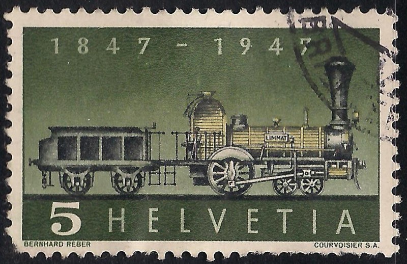 Primera locomotora de vapor Suiza.
