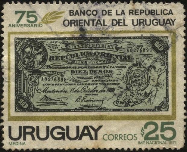 75 aniversario del Banco de la República Oriental del Uruguay.