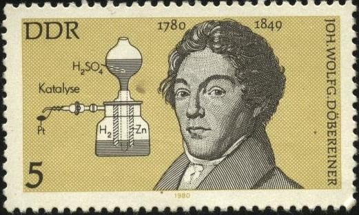 Johann Wolfgang Döbereinern. Químico profesor en la Universidad de Jena. 1780-1849.