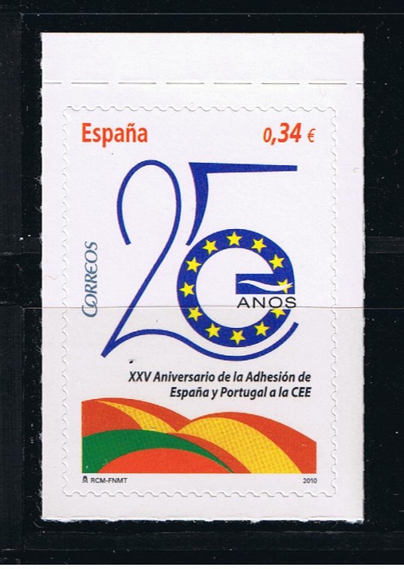 Edifil  4574  XXV Aniver. de la Adhesión de España y Portugal a la CEE  