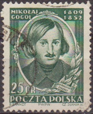 Polonia 1952 Scott 544 Sello Escritor Nikolai Gogol (1809-1852) Usado Polska Poland Polen Pologne