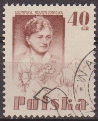 Polonia 1957 Scott 742 Sello Nuevo Ludwiga Wazynska y Niño matasellos de favor Preobliterado Polska 