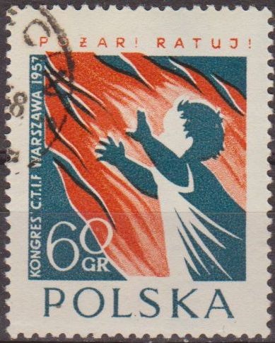 Polonia 1957 Scott 787 Sello Nuevo Congreso C.T.I.F. Niño y Llamas matasellos de favor Preobliterado