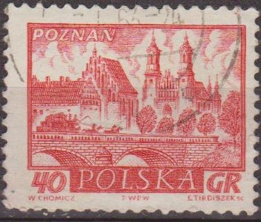 Polonia 1960 Scott 950 Sello Ciudades Historicas Poznan Usado Polska Poland Polen Pologne 