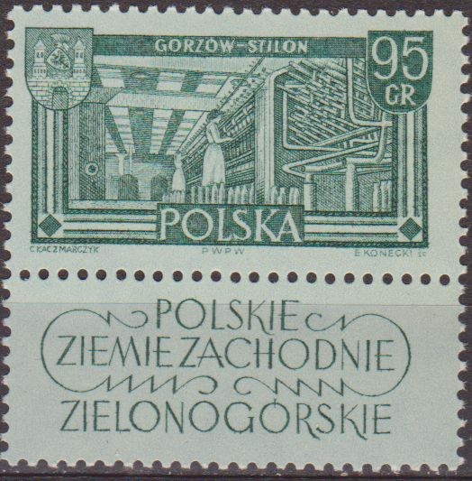 Polonia 1961 Scott 999 Sello Nuevo Acerias de Gorzow con viñeta Polska Poland Polen Pologne 
