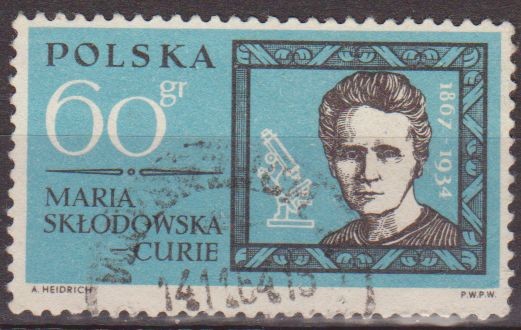 Polonia 1963 Scott 1154 Sello Personajes Famosos Maria Sklodowska Curie Usado Polska Poland Polen