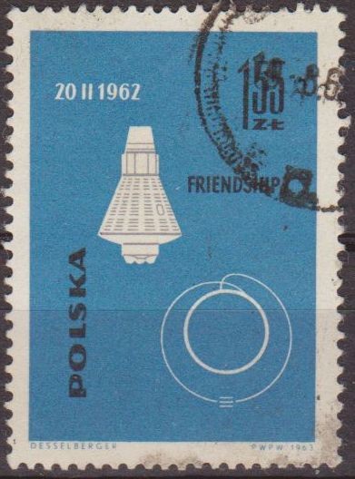 Polonia 1963 Scott 1184 Sello Nave Espacial Americana Amistad Friendsihp Usado Polska Poland Polen 