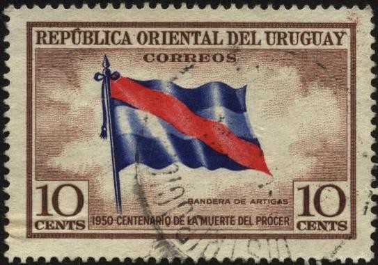 100 años de la muerte del Prócer. Bandera de Artigas.