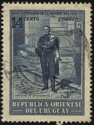 100 años de la muerte del Procer. El General Artigas en la puerta de la Ciudadela de Montevideo.