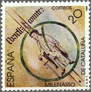 ESPAÑA 1988 2960 Sello Nuevo Milenario de Cataluña Conde de Barcelona Spain Espagne Spagna Spanje 