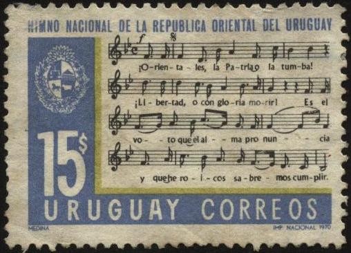 Primer estrofa del Himno Nacional Uruguayo.