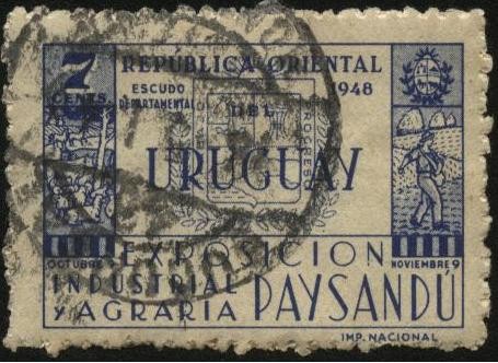 Exposición industrial y agraria de Paysandú año 1948. Escudo departamental de Paysandú. 