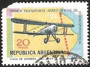 PRIMER TRANSPORTE AEREO OFICIAL DE CORRESPONDENCIA