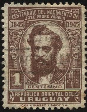100 años del nacimiento de José Pedro Varela, impulsor de la educación laica, pública y obligatoria.