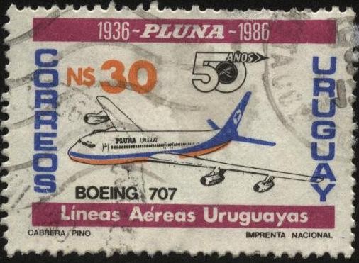50 años de PLUNA. Líneas Aéreas Uruguayas. 