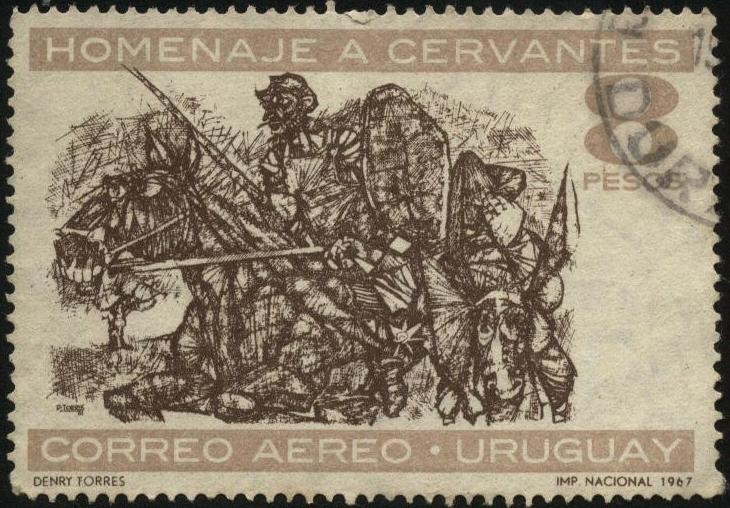 Homenaje a Miguel de Cervantes Saavedra. Sancho y Don Quijote. 