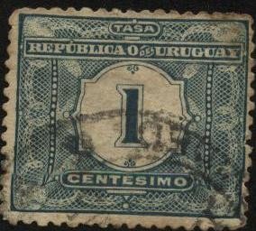 Timbre tasa de 1902 1 centésimo.