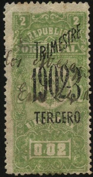 Timbre impuesto 3er. trimestre año 1902.