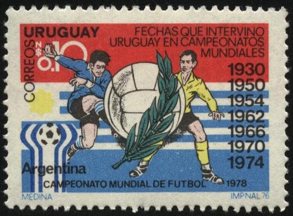 Campeonato mundial de futbol Argentina 78. Presencia del seleccionado uruguayo en 7 campeonatos.