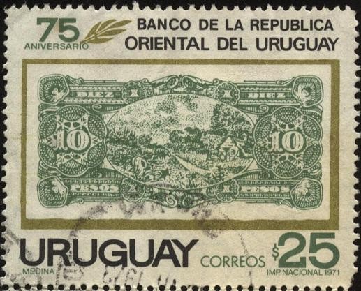 75 años del Banco de la República Oriental del Uruguay. 