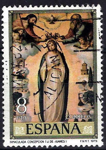 2537 Dia del sello. Inmaculada Concepción pintado por Juan de Juanes.