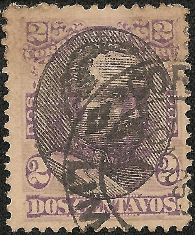 Emisión 1874-79 resellada con el busto del General Remigio Morales Bermudez