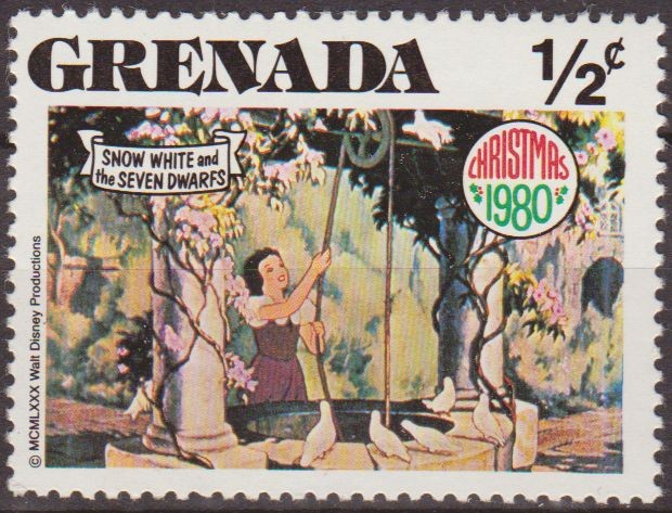 Grenada 1980 Scott 1021 Sello Nuevo Disney Blancanieves y los 7 Enanitos 1/2c
