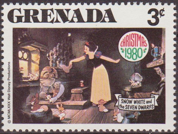 Grenada 1980 Scott 1024 Sello Nuevo Disney Blancanieves y los 7 Enanitos 3c