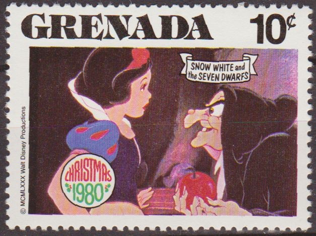 Grenada 1980 Scott 1027 Sello Nuevo Disney Blancanieves y los 7 Enanitos 10c