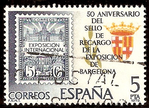 50º aniversario del sello de recargo de la Exposición de Barcelona