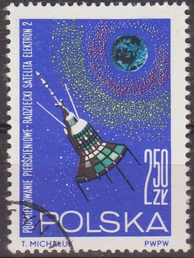 Polonia 1964 Scott 1296 Sello Nuevo Carrera Espacial Satelite Elektron 2 explorando Radiacion