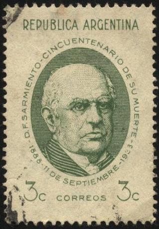 50 años de la muerte de Domingo Faustino Sarmiento 1811-1888. Presidente de la Nación Argentina desd