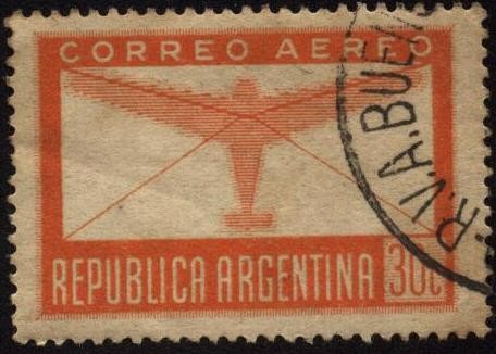 Emisión de sellos para servicio aeropostal de la Argentina.