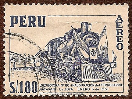 Locomotora № 80 - Inauguración del Ferrocarril Matarani - La Joya