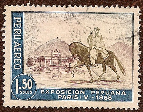 Exposición Peruana Paris-V-1958 - Chalán con Caballo de Paso Peruano
