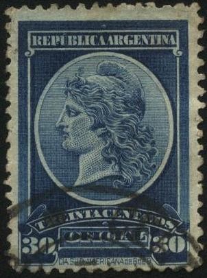 Primera emisión de sellos oficiales de Argentina. 