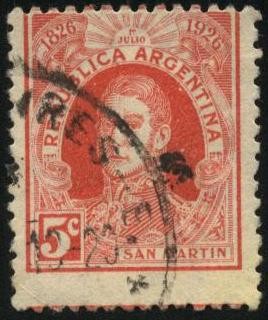 Libertador General San Martín. Conmemorativo del primer centenario de la Organización del Correo Arg