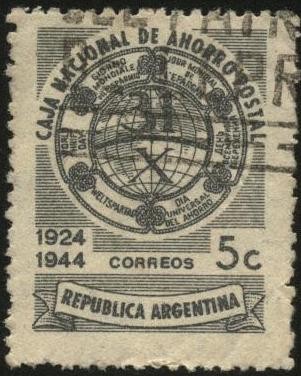 Conmemorativo del día universal del ahorro. Caja Nacional de Ahorro Postal de la Argentina.