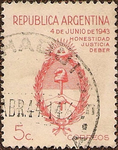 Escudo de Armas - 4 de junio de 1943 - Honestidad, Justicia y Deber.