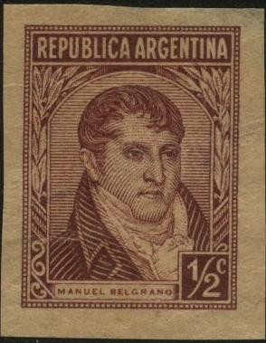 Manuel Belgrano. Próceres y Riquezas Nacionales. Variedades de impresión.