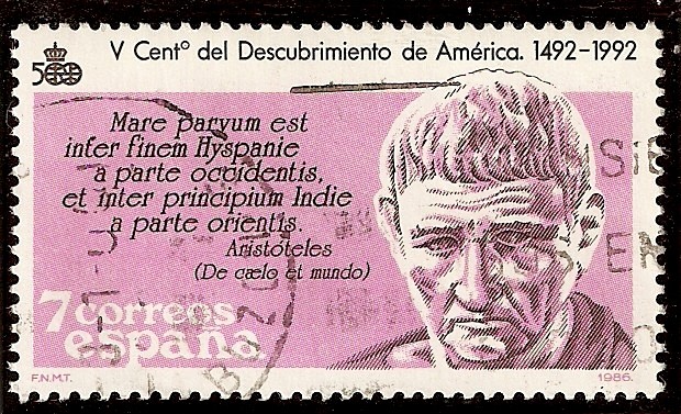 V Centenario del descubrimiento de América. Aristóteles