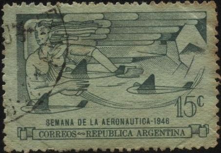 Emisión de sellos conmemorativos de la Semana de la Aeronáutica en Argentina.