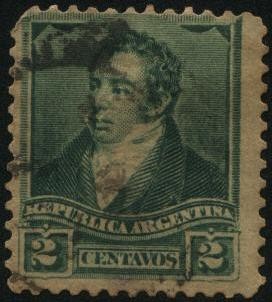 General Bernardino Rivadavia. 1892 2 centavos