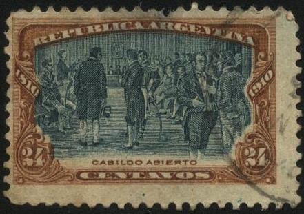 Conmemorativo del centenario de la Revolución del 25 de Mayo de 1810. Cabildo Abierto en Mayo de 181